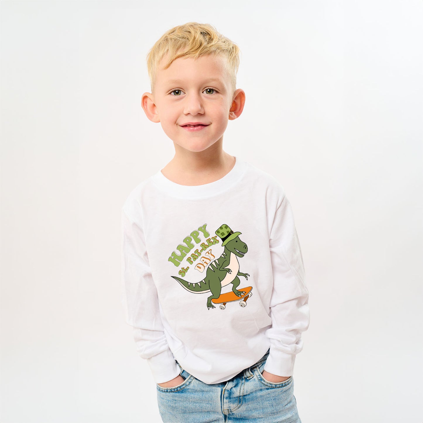 Happy St. Pat-Rex Day | Toddler Graphic Long Sleeve Tee