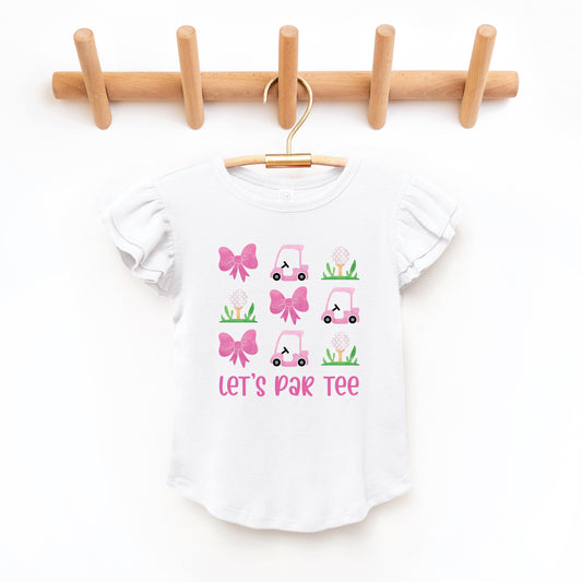 Let's Par Tee Coquette | Toddler Graphic Flutter Sleeve Tee