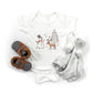 Deer Snowman Scene | Baby Graphic Short Sleeve Onesie
