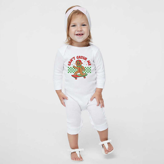 Gingerbread Man Skateboard | Baby Graphic Romper