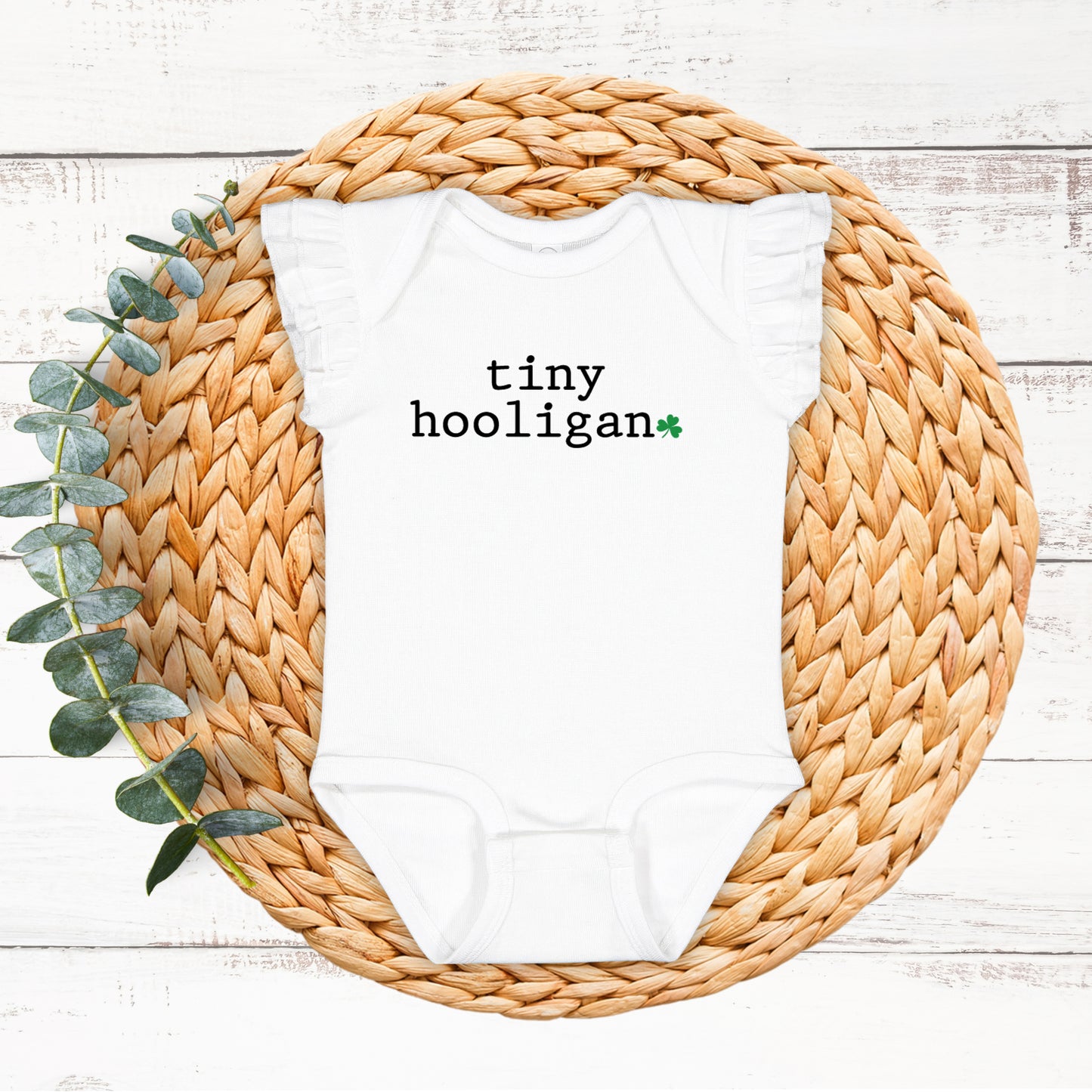 Tiny Hooligan | Baby Graphic Flutter Sleeve Onesie