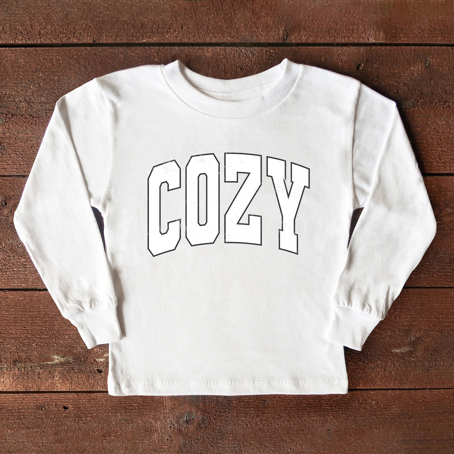 Cozy Worn Varsity | Toddler Graphic Long Sleeve Tee