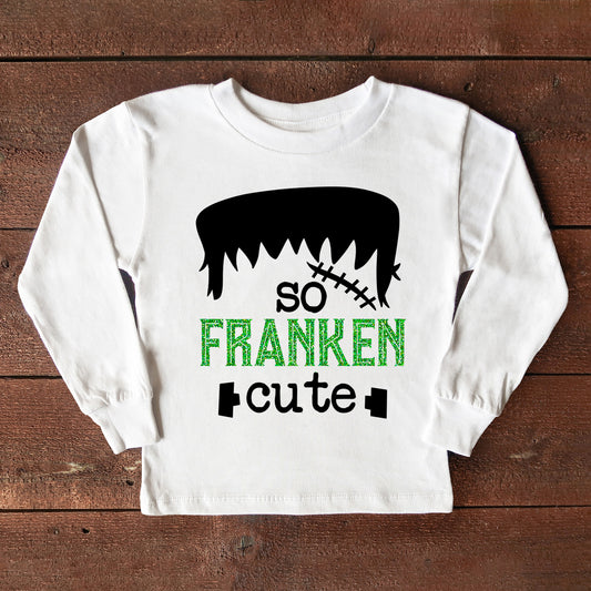 So Franken Cute Glitter | Toddler Graphic Long Sleeve Tee