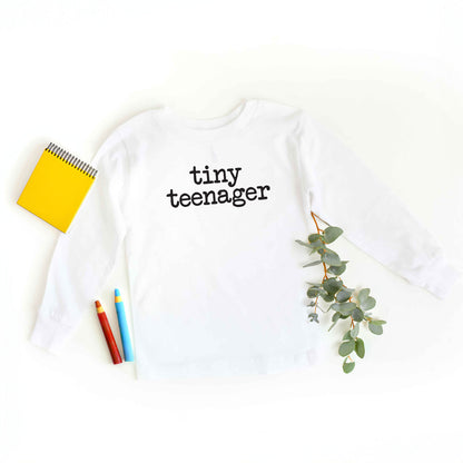 Tiny Teenager Typewriter | Toddler Graphic Long Sleeve Tee