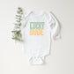 Block Checkered Lucky Dude | Baby Graphic Long Sleeve Onesie
