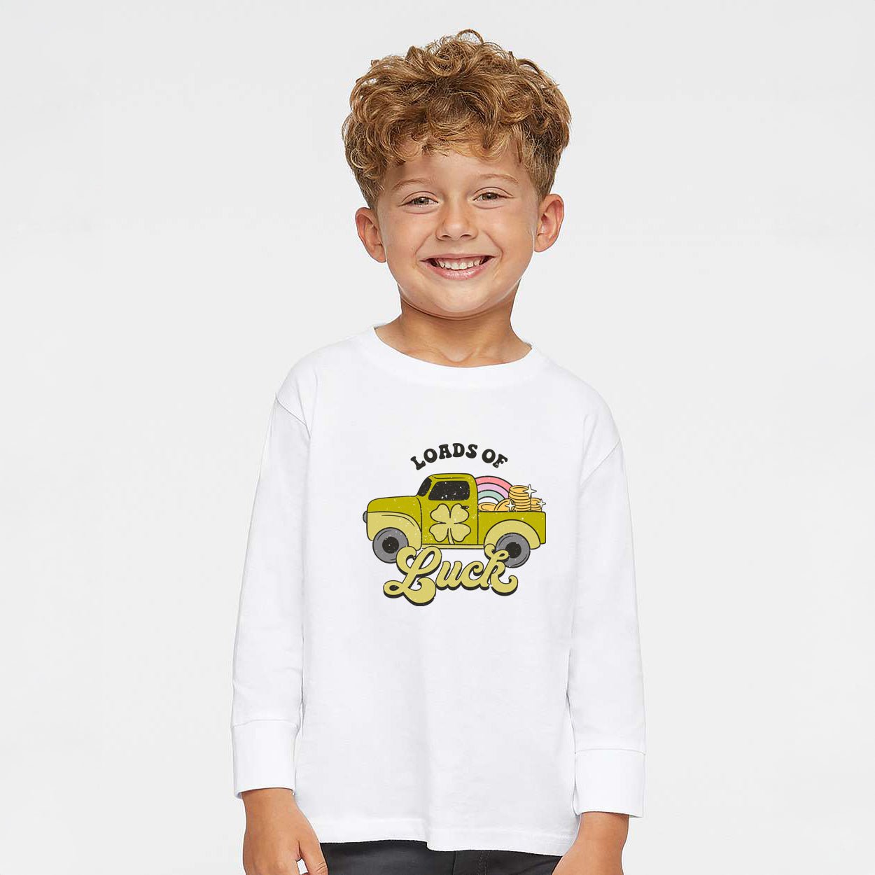 Loads Of Luck Retro Truck | Toddler Graphic Long Sleeve Tee