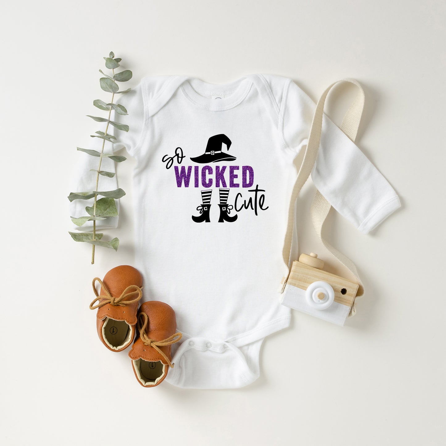 So Wicked Cute Glitter | Baby Graphic Long Sleeve Onesie