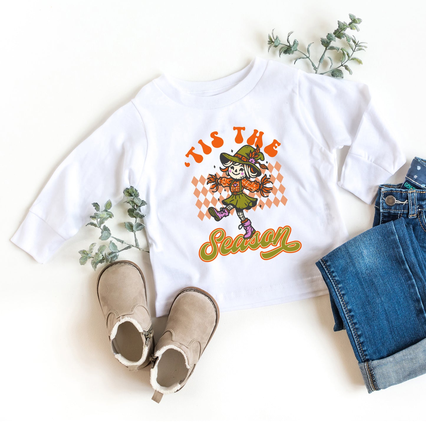 Tis The Season Scarecrow | Toddler Graphic Long Sleeve Tee