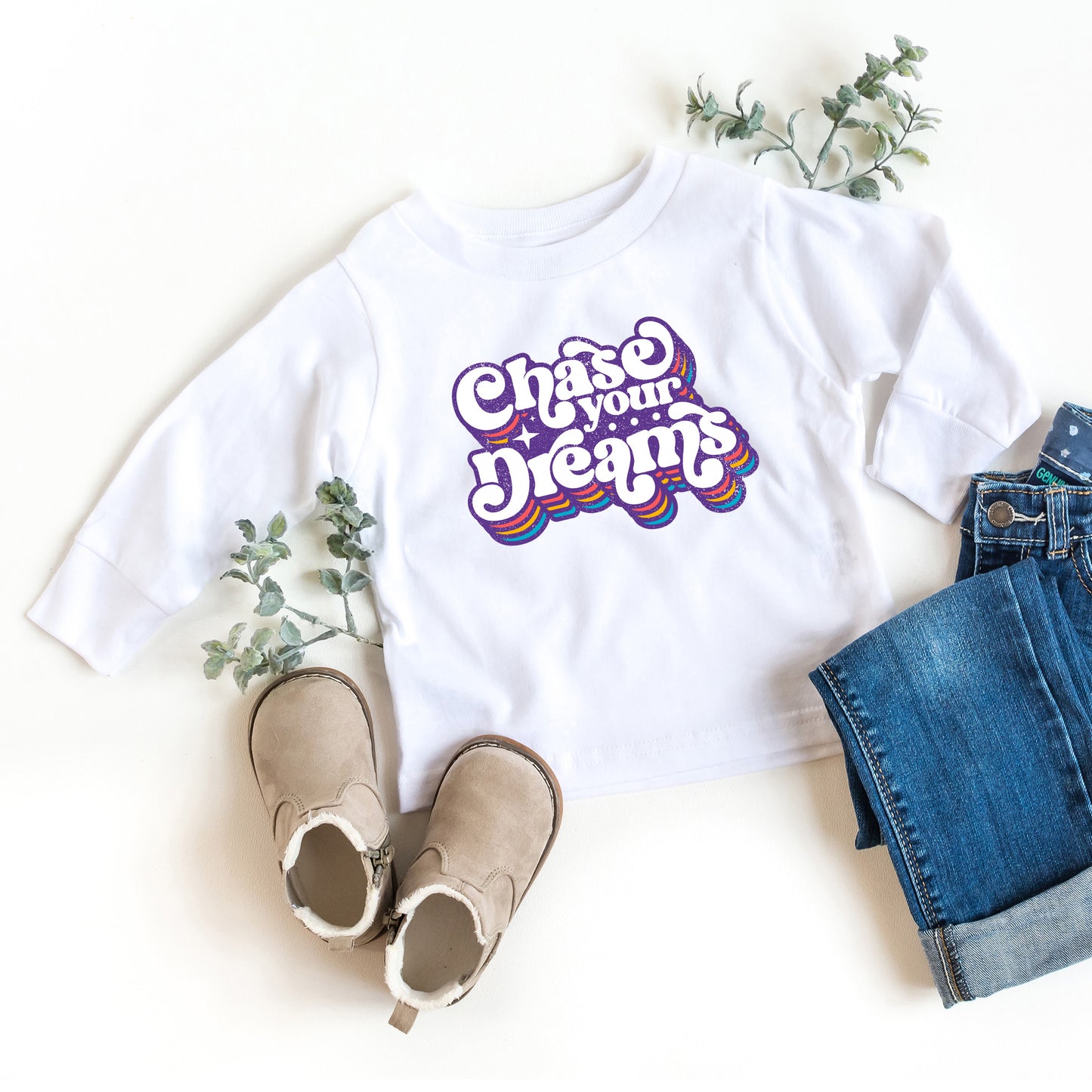 Chase Your Dreams Retro | Toddler Graphic Long Sleeve Tee