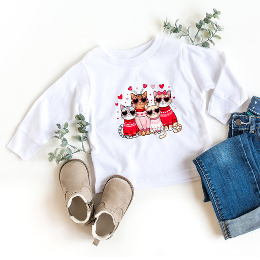 Valentine Kittens | Youth Graphic Long Sleeve Tee