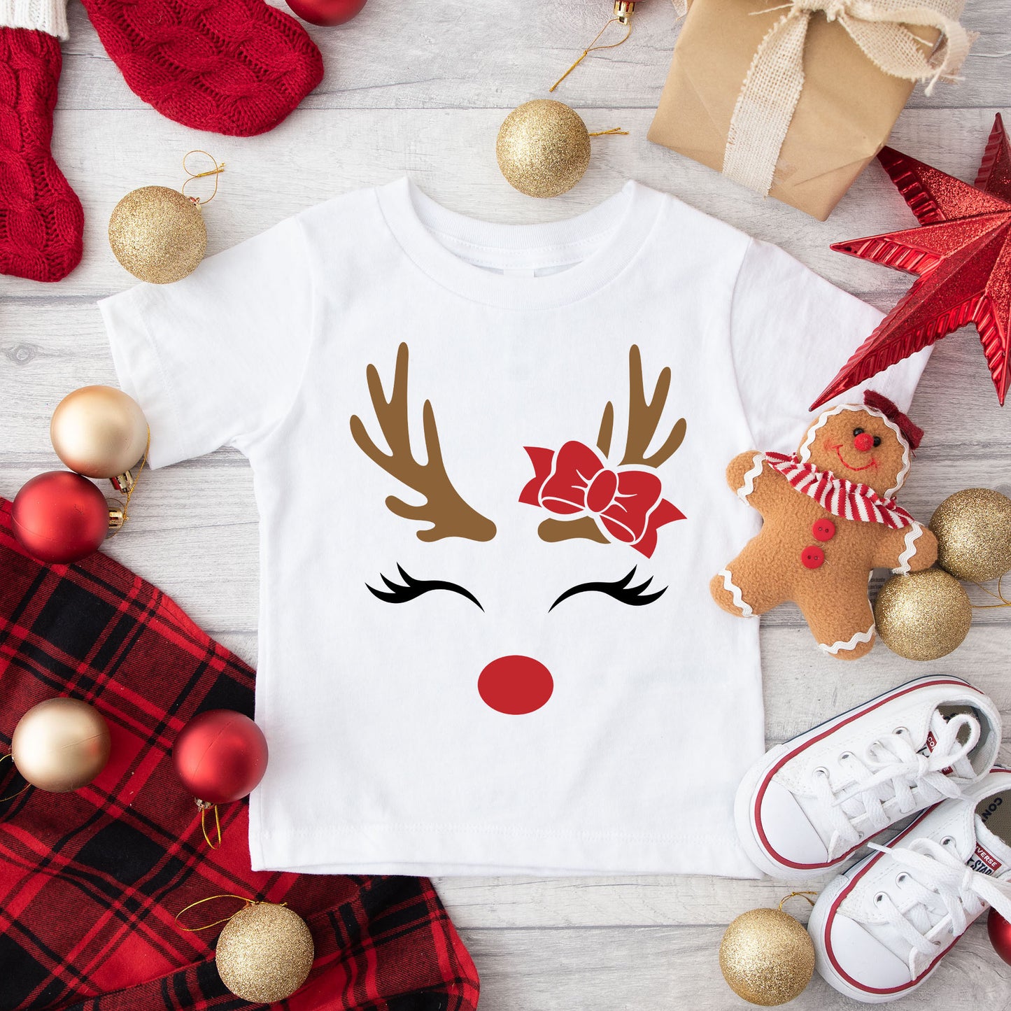 Reindeer Girl | Toddler Graphic Short Sleeve Tee