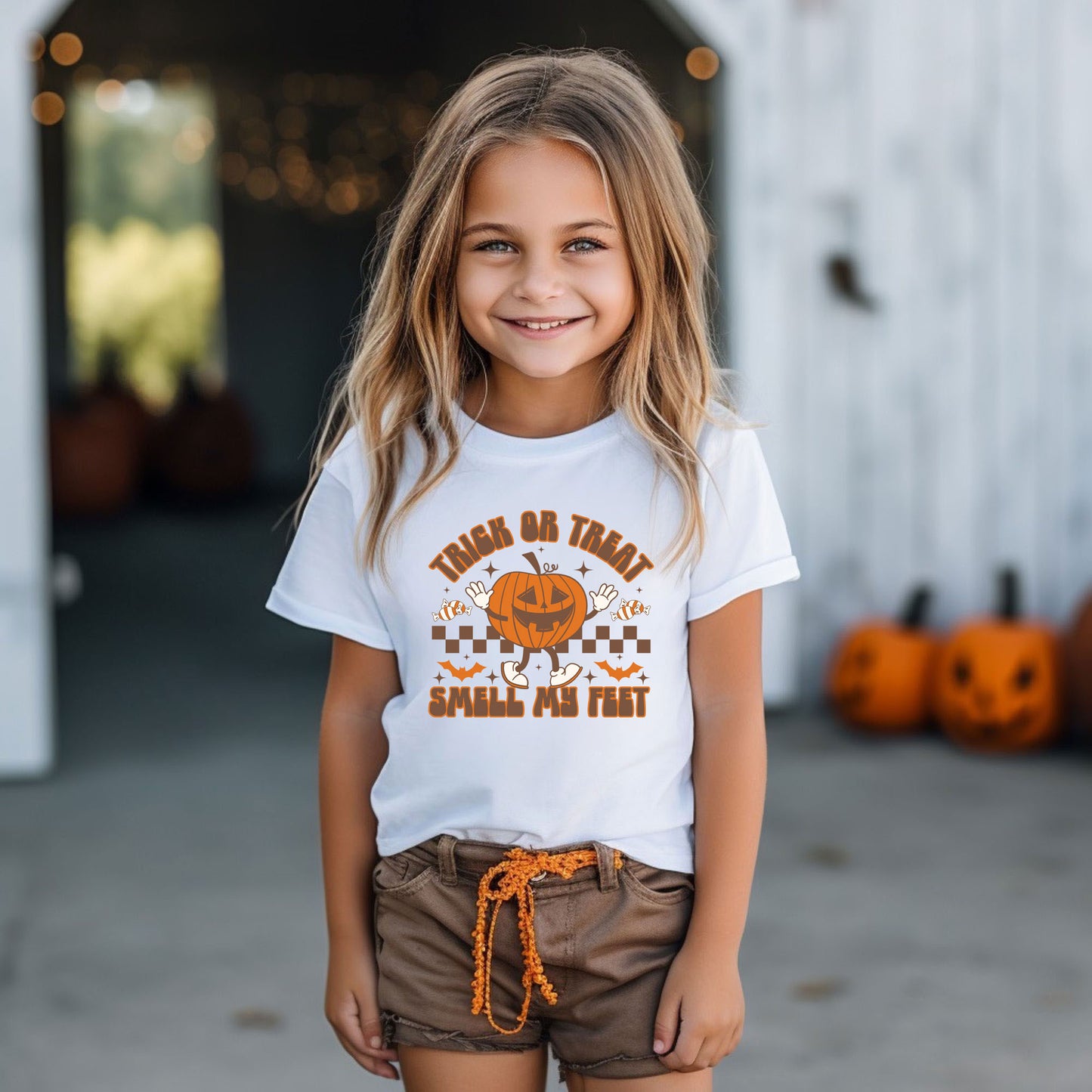 Smell My Feet Checkered | Youth Graphic Short Sleeve Tee