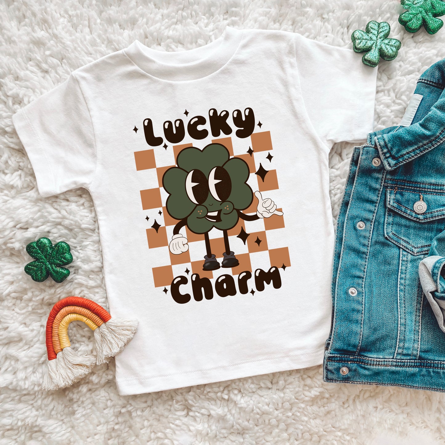 Lucky Charm Checkered | Toddler Graphic Short Sleeve Tee