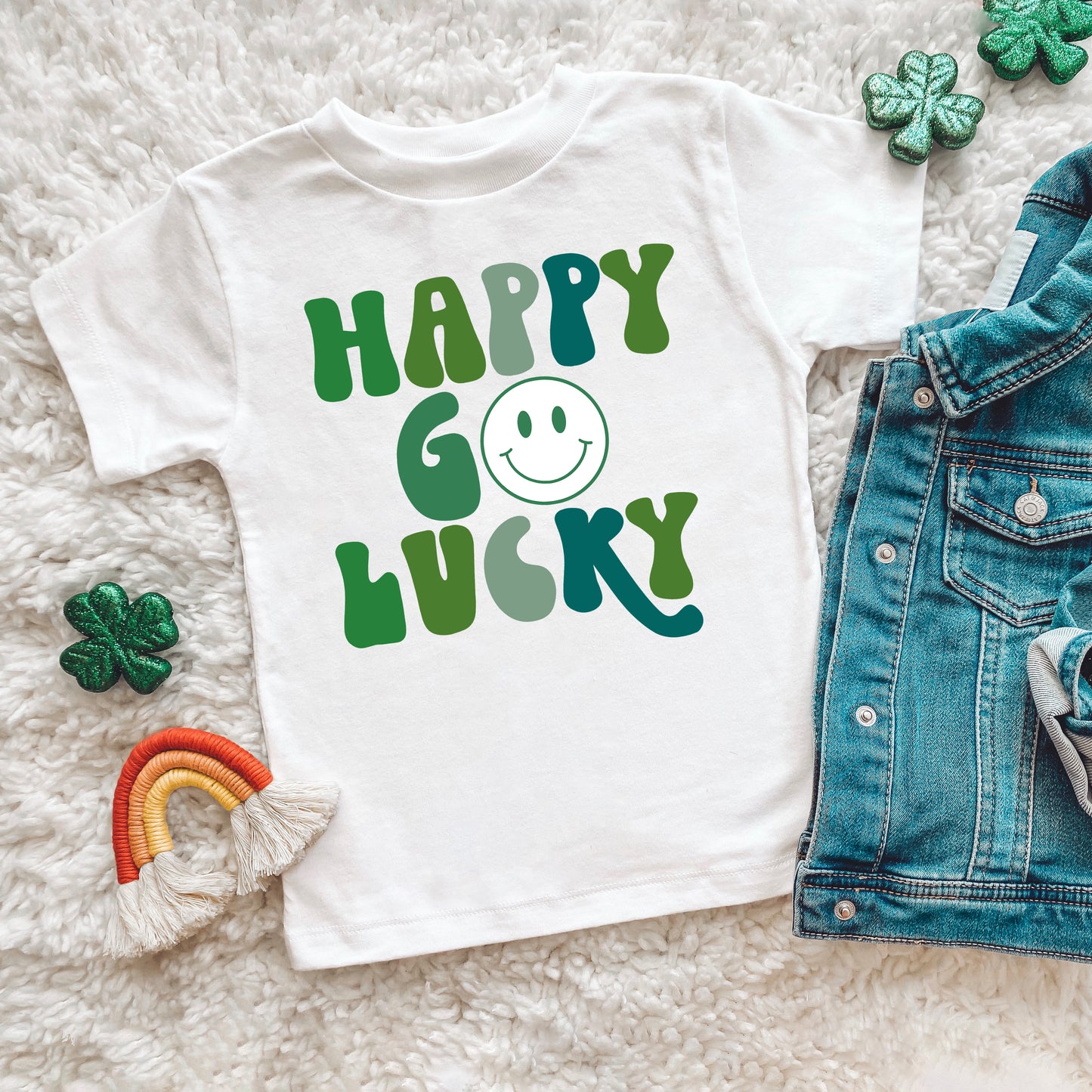 Happy Go Lucky Smiley Face | Youth Graphic Short Sleeve Tee