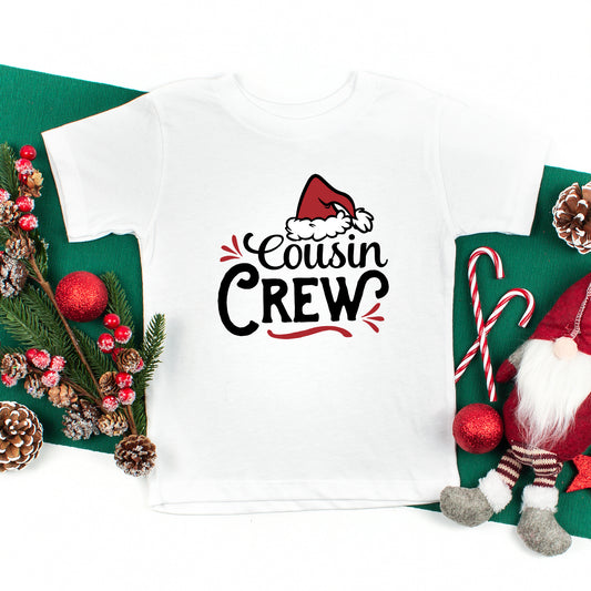 Cousin Crew Santa Hat | Youth Graphic Short Sleeve Tee