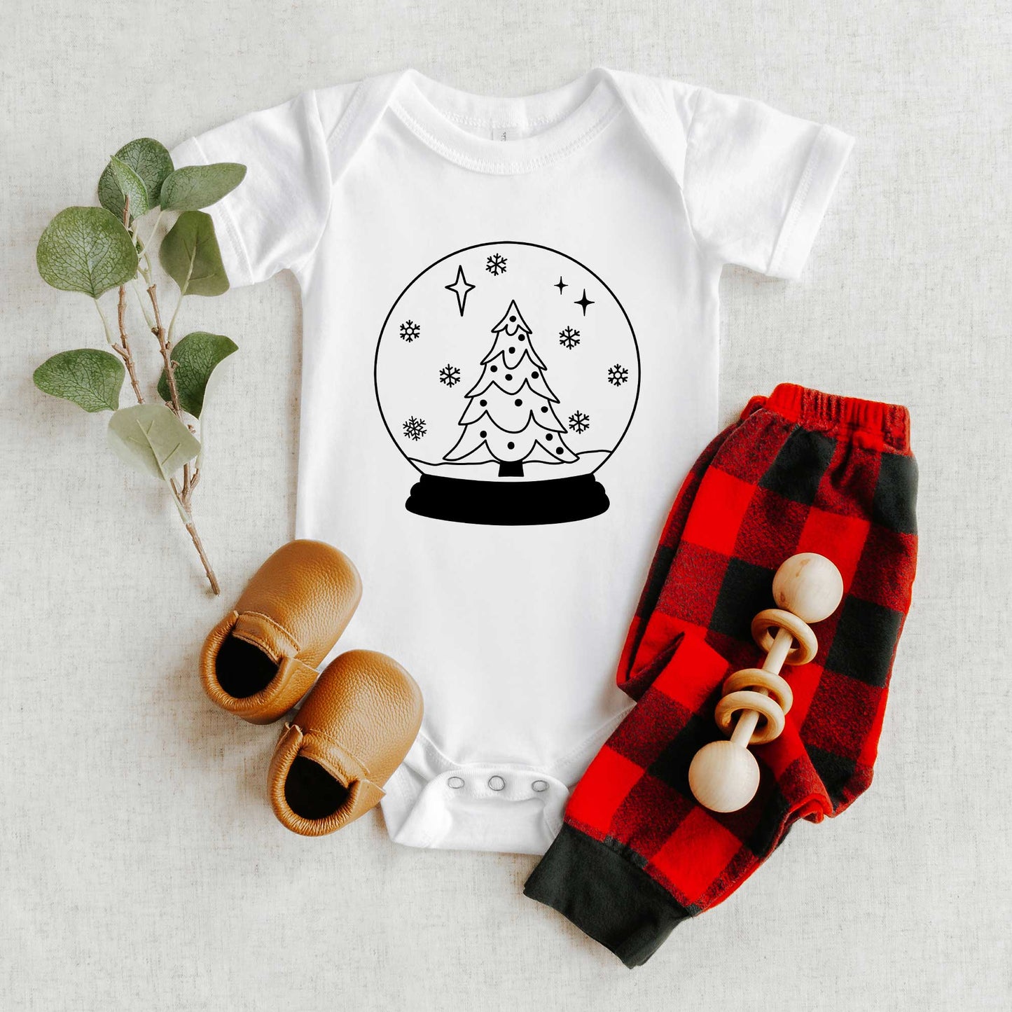 Christmas Snow Globe | Baby Graphic Short SleeveOnesie