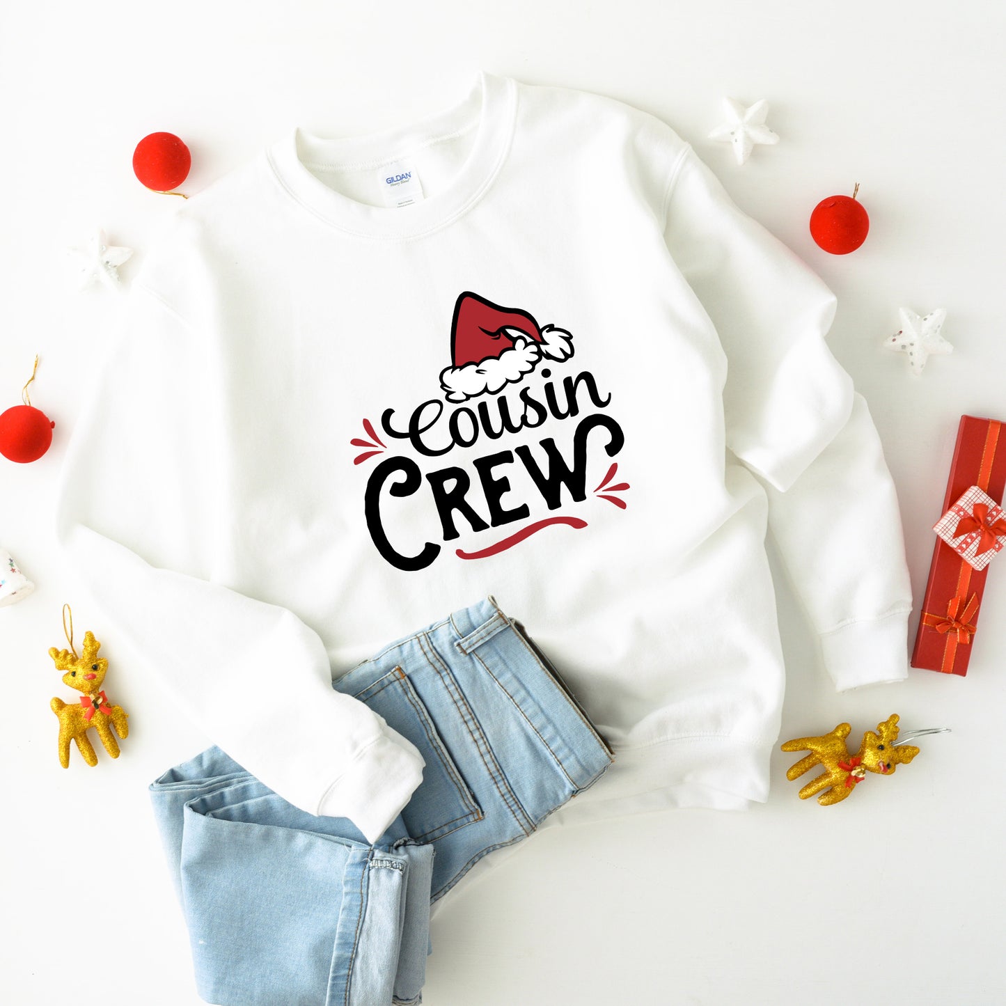 Cousin Crew Santa Hat | Youth Graphic Sweatshirt