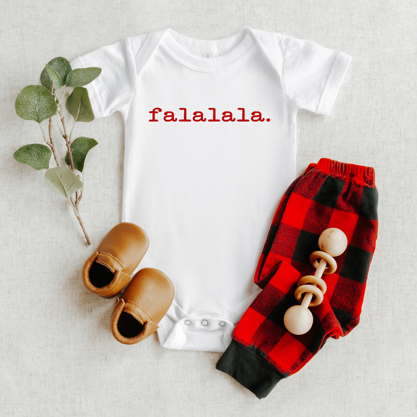 Falalala Puff Print | Baby Graphic Short Sleeve Onesie