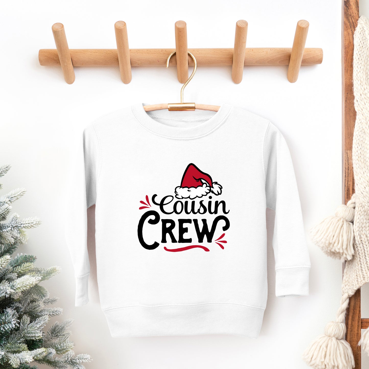 Cousin Crew Santa Hat | Toddler Graphic Sweatshirt