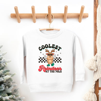 Coolest Reindeer At The Pole | Toddler Graphic Sweatshirt