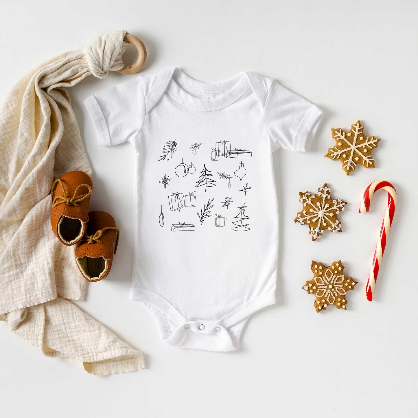 Christmas Clipart | Baby Graphic Short Sleeve Onesie