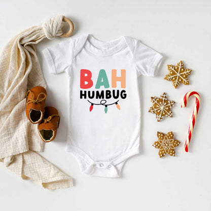 Bah Humbug Lights | Baby Graphic Short Sleeve Onesie