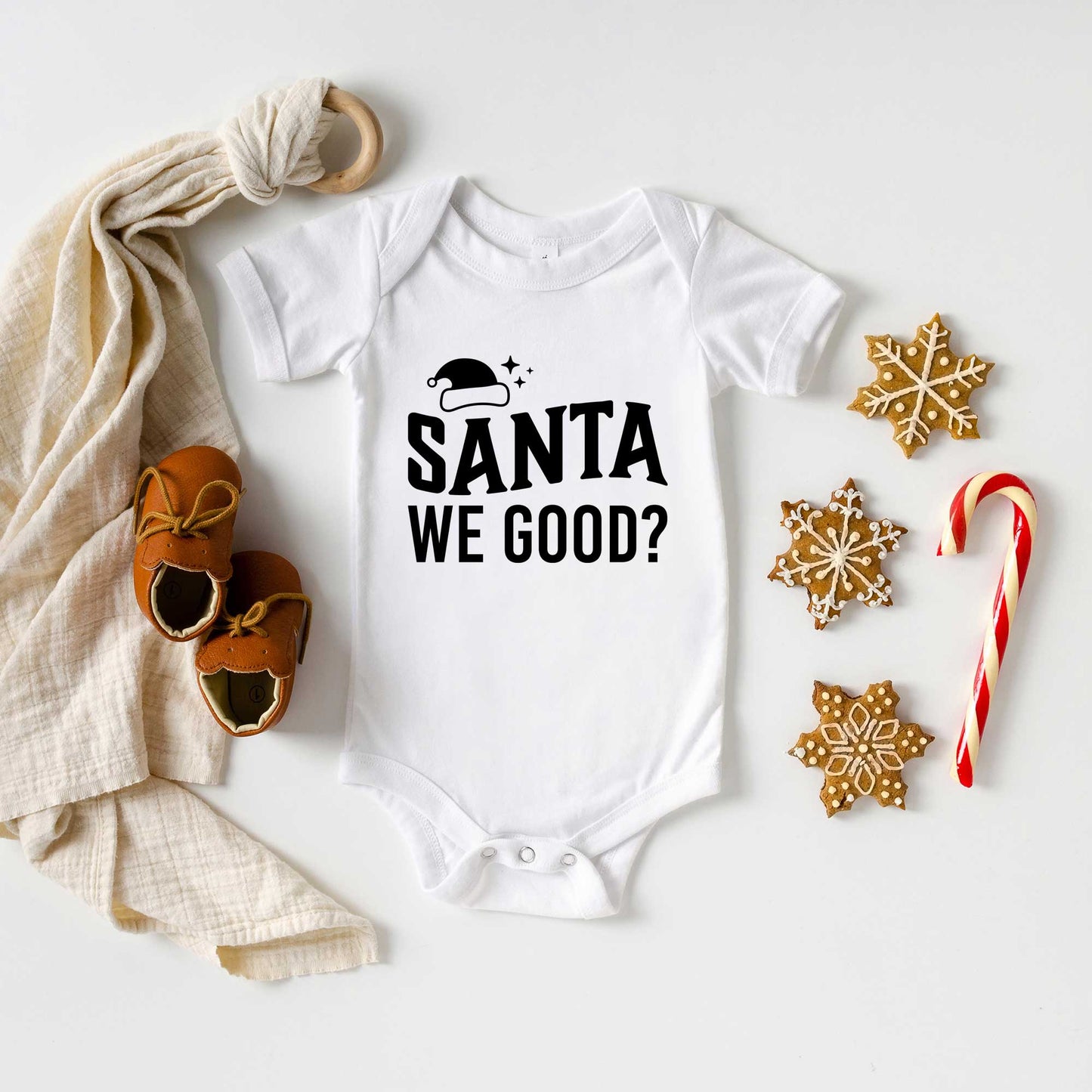 Santa We Good? | Baby Graphic Short Sleeve Onesie