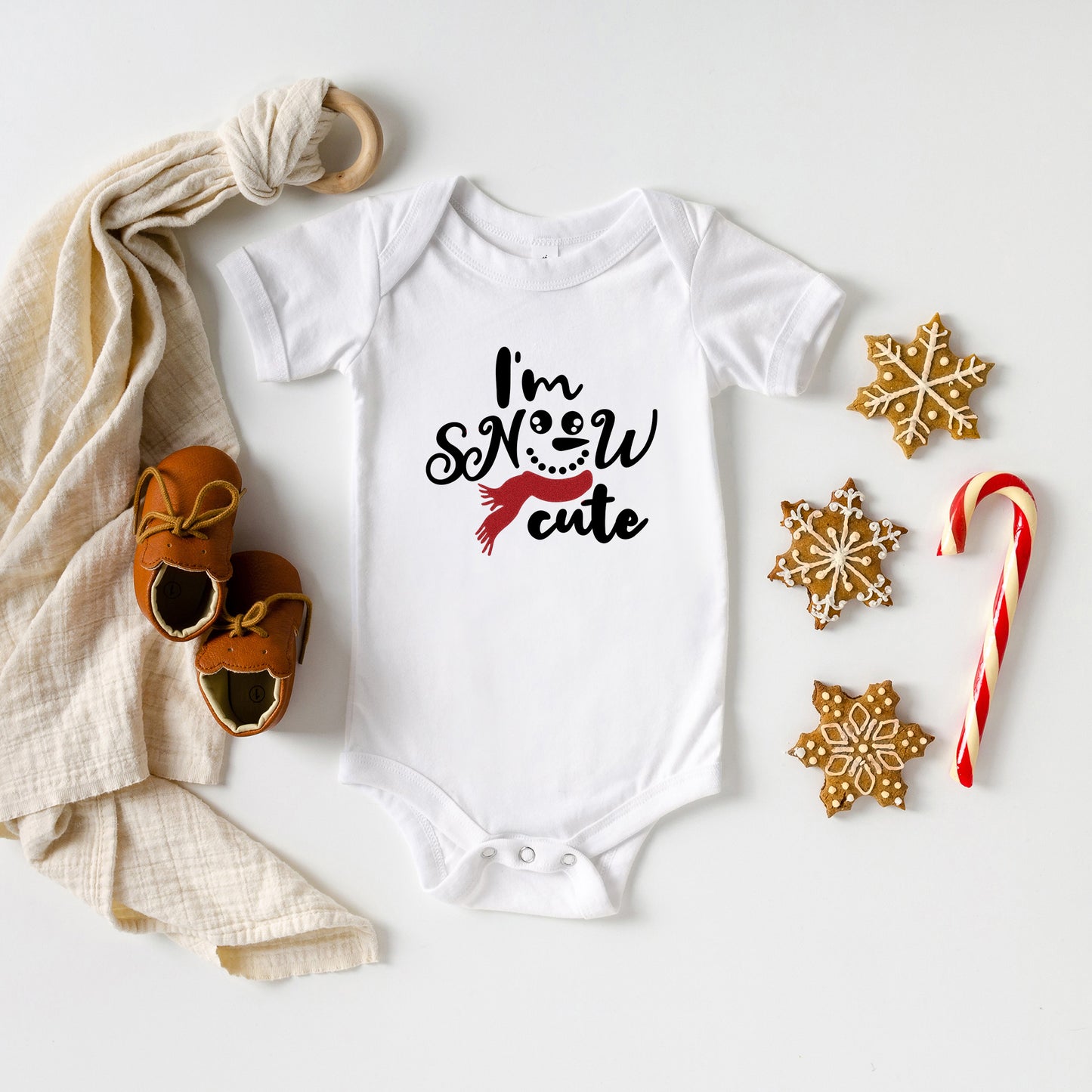 I'm Snow Cute Glitter | Baby Graphic Short Sleeve Onesie