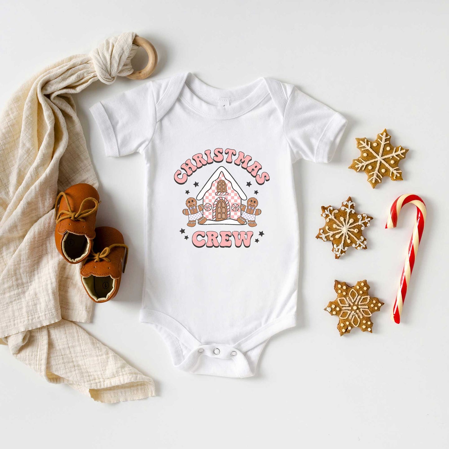 Christmas Gingerbread Crew | Baby Graphic Short Sleeve Onesie