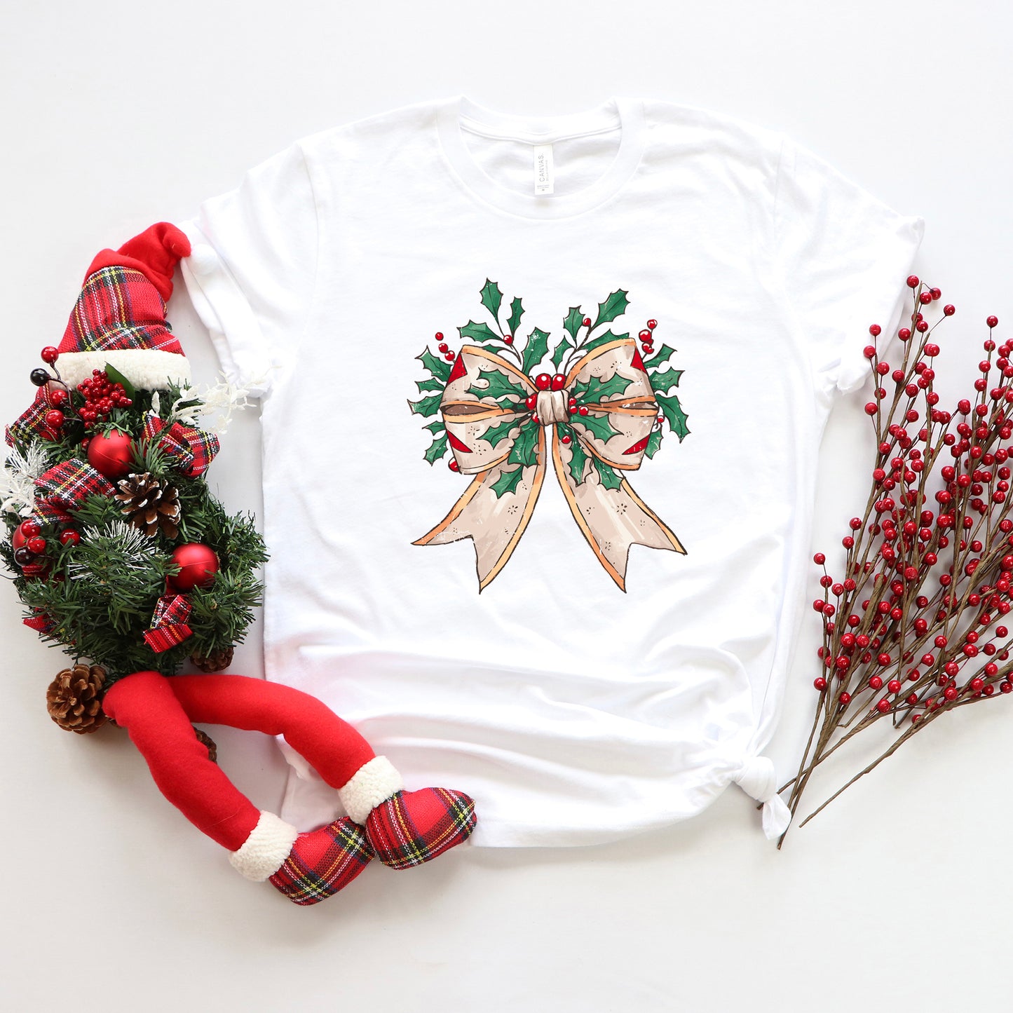 Holly Leaves Coquette | Toddler Graphic Short Sleeve Tee