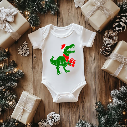 Dino Present | Baby Graphic Short Sleeve Onesie