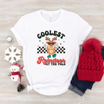 Coolest Reindeer At The Pole | Toddler Graphic Short Sleeve Tee