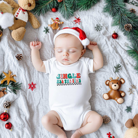 Retro Jingle All The Time | Baby Graphic Short Sleeve Onesie