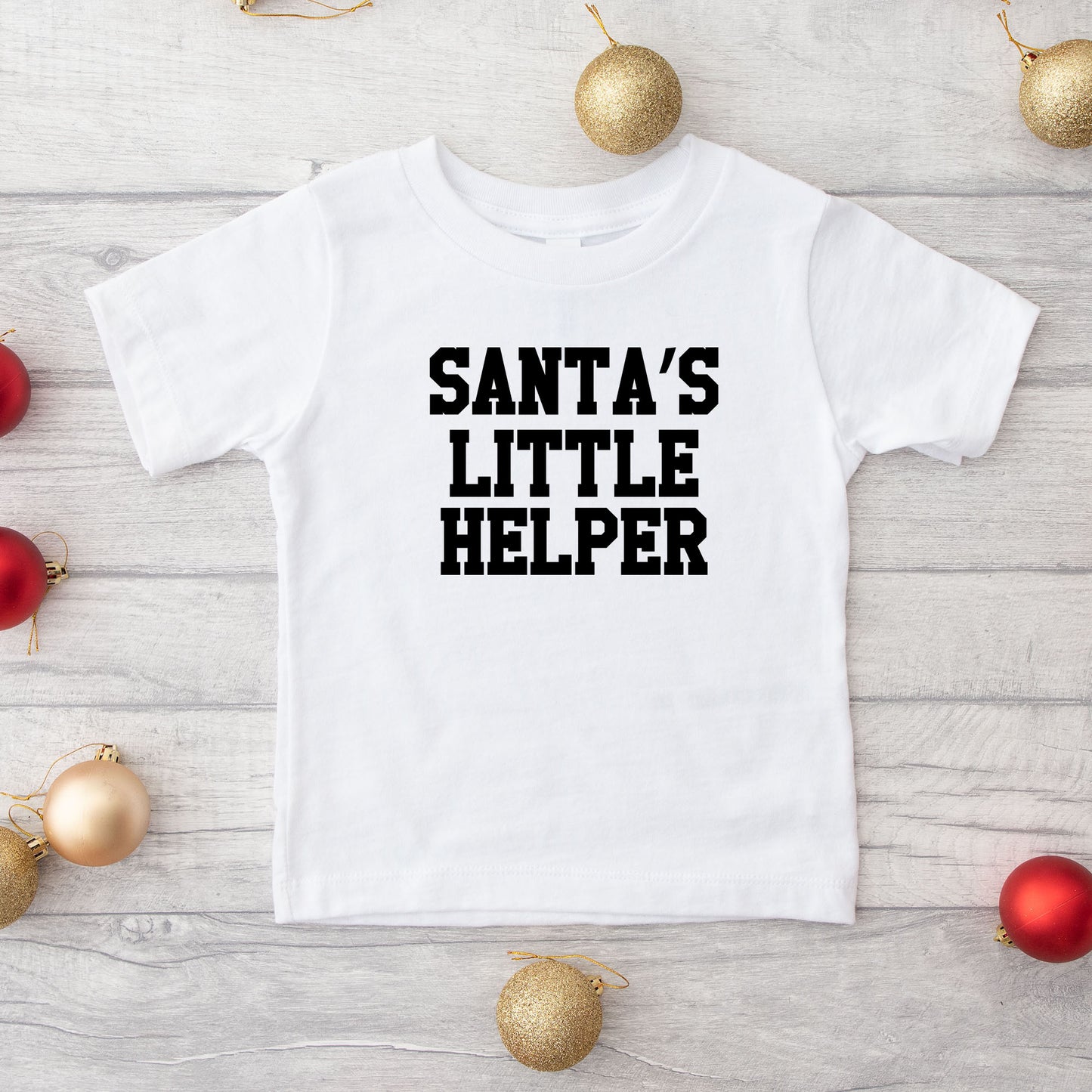 Santa's Little Helper Words | Toddler Graphic Short Sleeve Tee