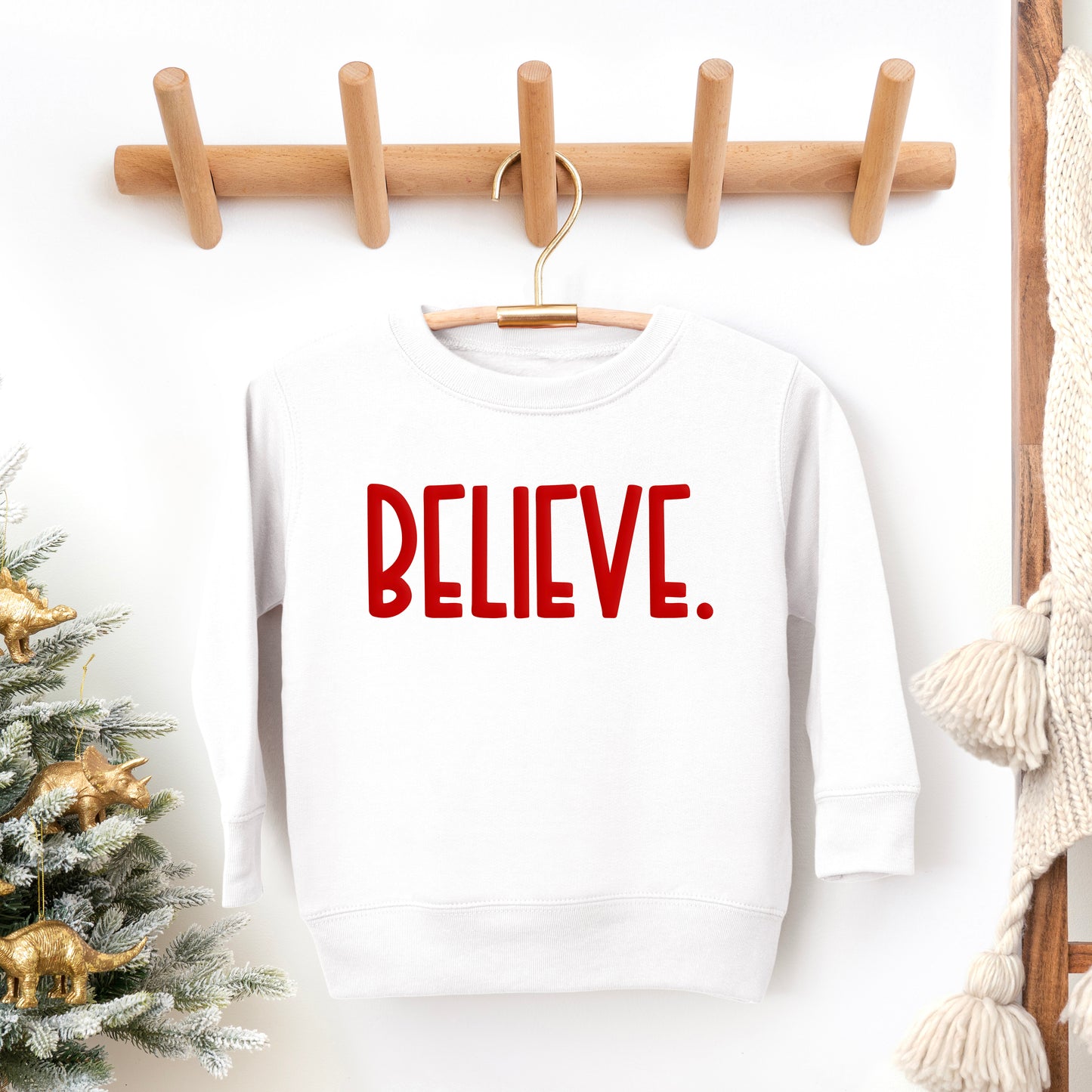 Believe Bold Puff Print | Toddler Graphic Sweatshirt