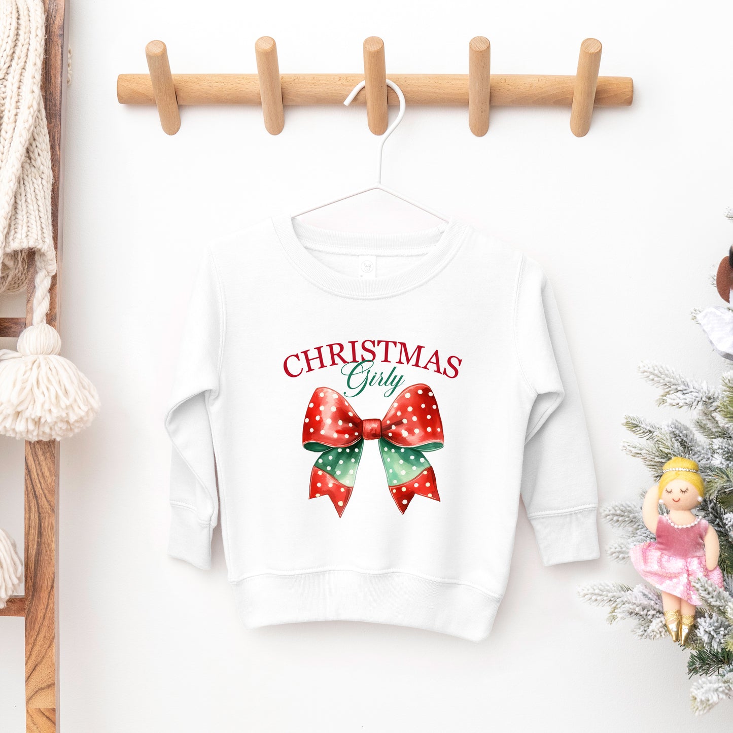 Coquette Christmas Girly | Toddler Graphic Sweatshirt