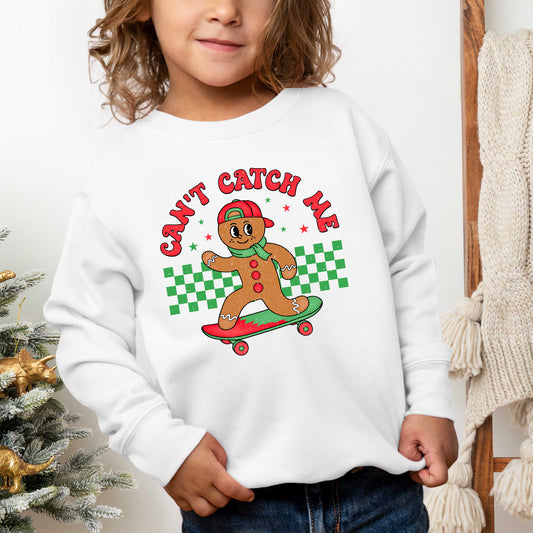 Gingerbread Man Skateboard | Toddler Graphic Sweatshirt