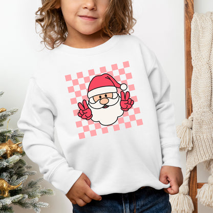 Checkered Santa | Toddler Graphic Sweatshirt