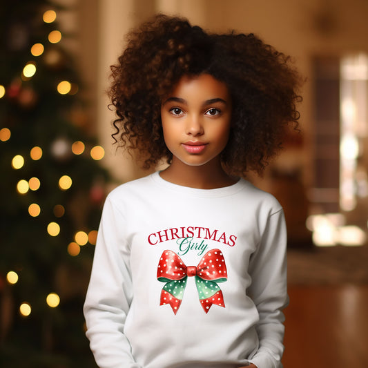 Coquette Christmas Girly | Youth Graphic Sweatshirt