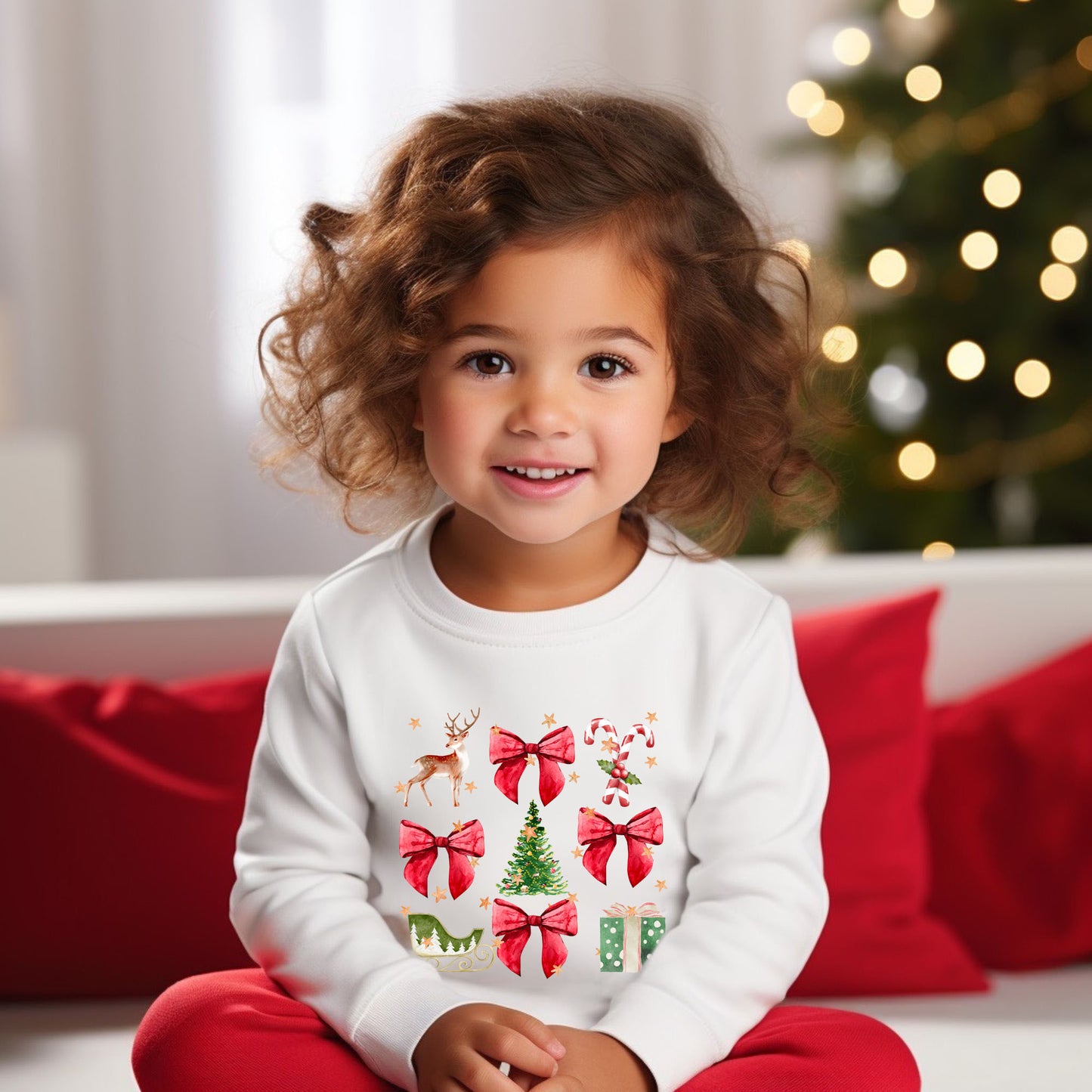 Coquette Christmas Collage | Toddler Graphic Sweatshirt