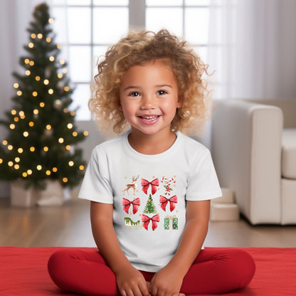 Coquette Christmas Collage | Toddler Graphic Short Sleeve Tee