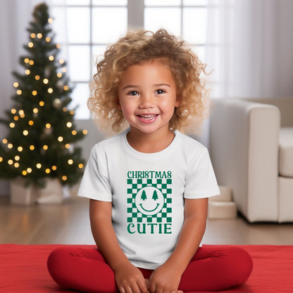 Christmas Cutie Checkered | Toddler Graphic Short Sleeve Tee