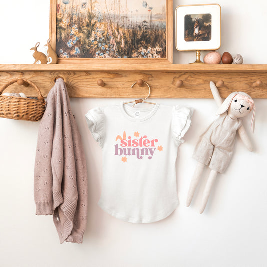 Sister Bunny | Toddler Graphic Flutter Sleeve Tee