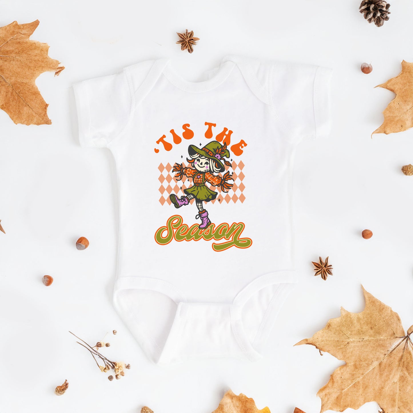 Tis The Season Scarecrow | Baby Graphic Short Sleeve Onesie