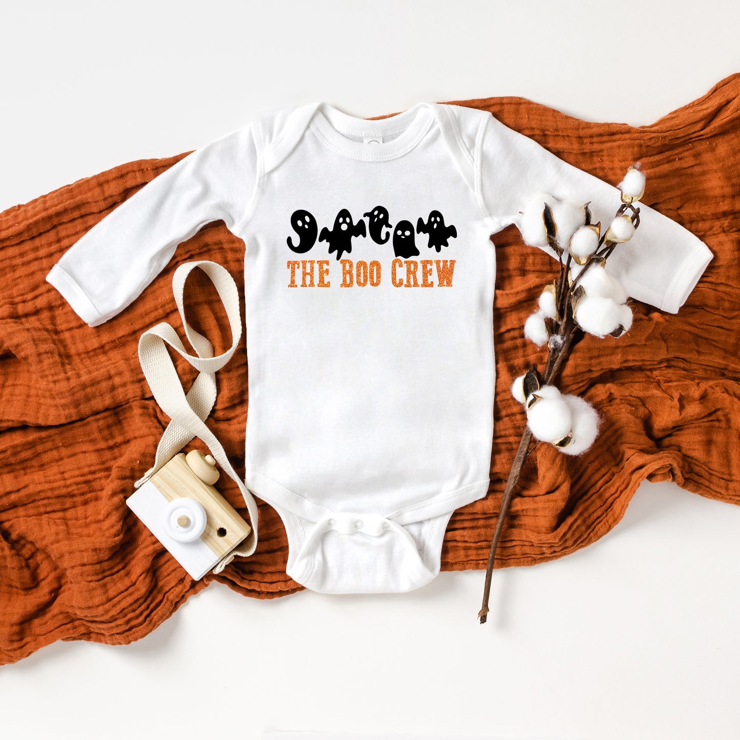 The Boo Crew Glitter | Baby Graphic Long Sleeve Onesie