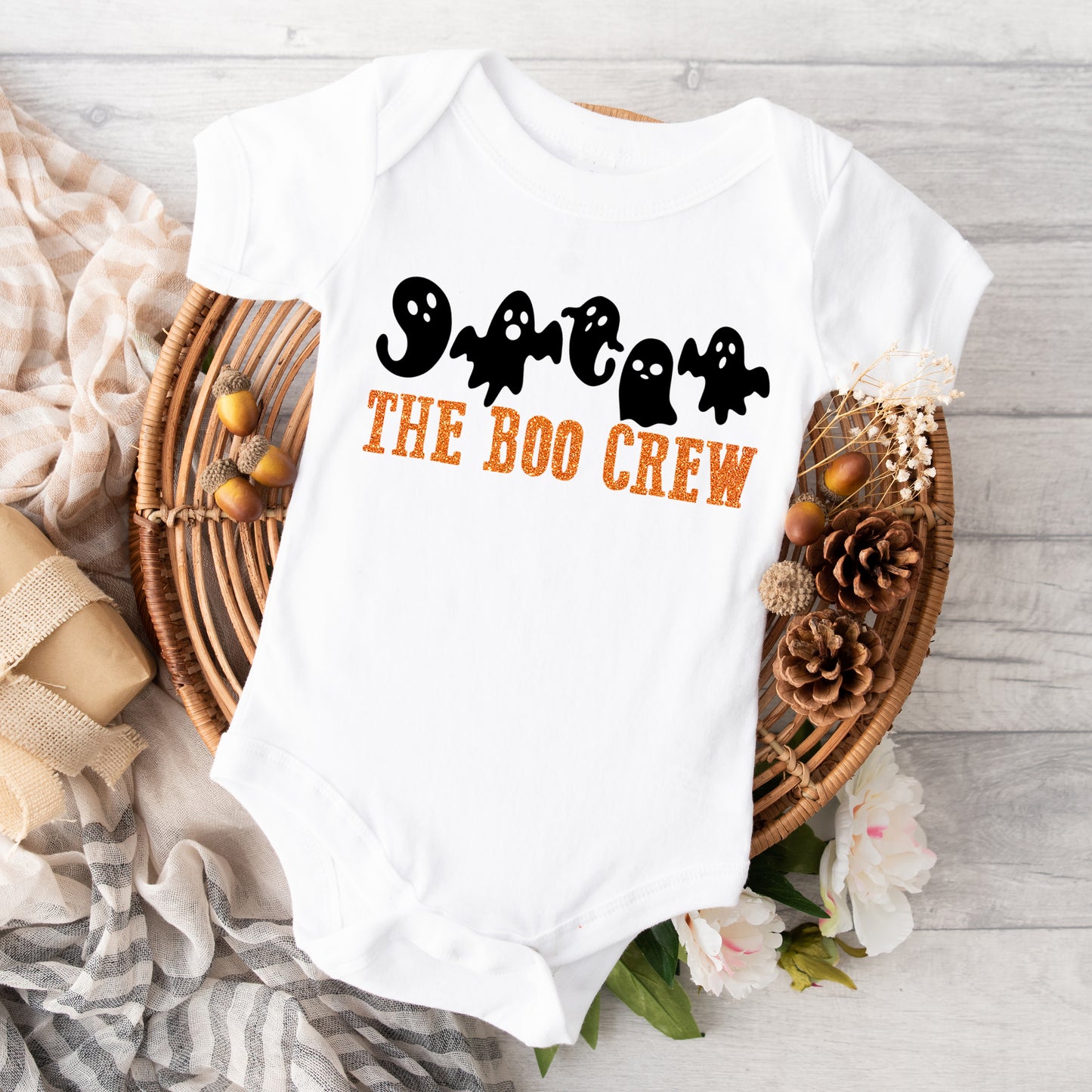 The Boo Crew Glitter | Baby Graphic Short Sleeve Onesie