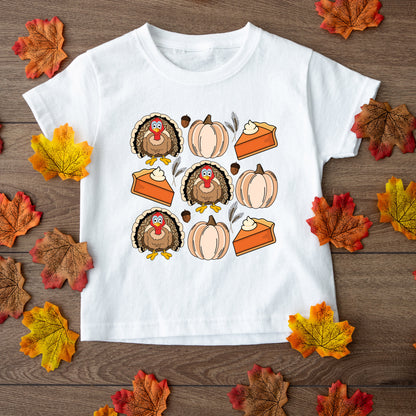 Turkey Pumpkin Pie Grid | Youth Graphic Short Sleeve Tee