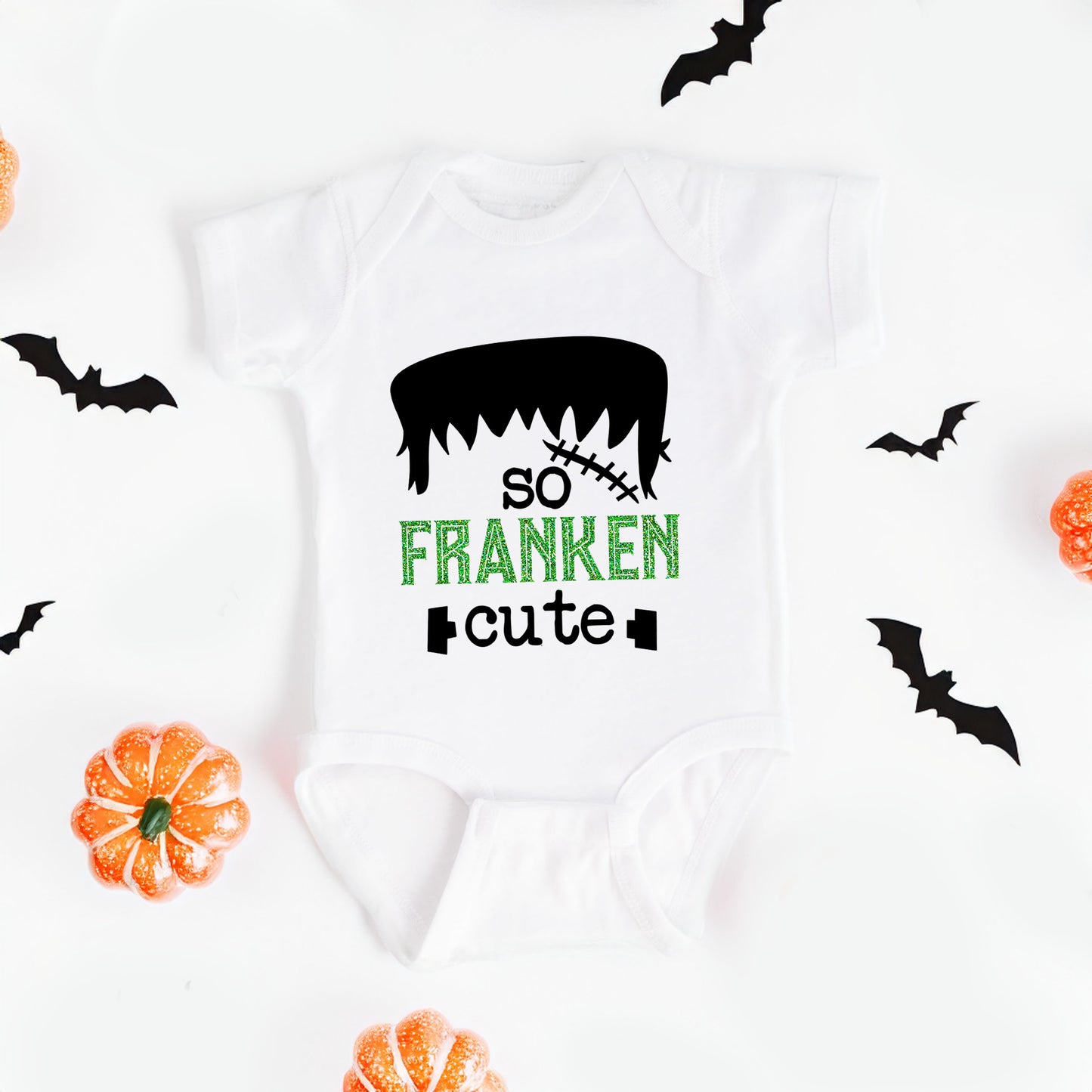 So Franken Cute Glitter | Baby Graphic Short Sleeve Onesie