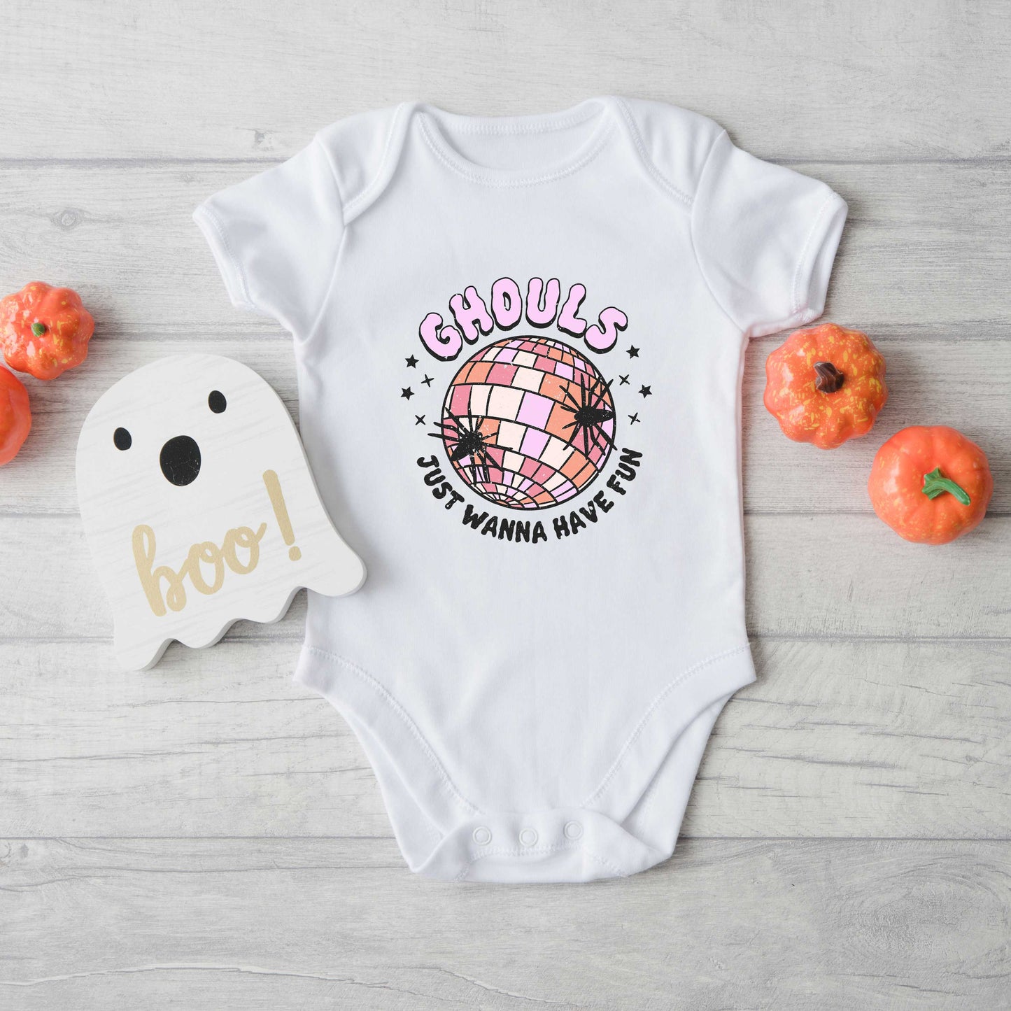 Ghouls Disco Ball | Baby Graphic Short Sleeve Onesie