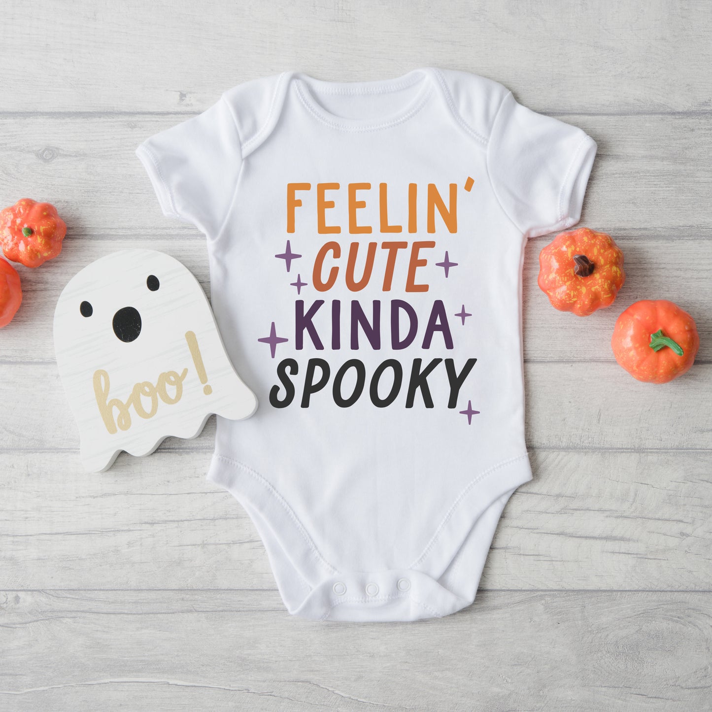 Feelin' Cute Kinda Spooky | Baby Graphic Short Sleeve Onesie